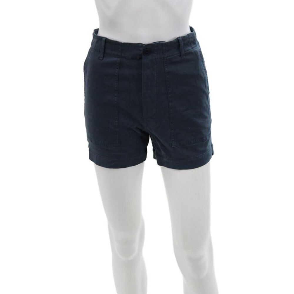 Kule Womens Cotton High-Waisted Zippered Casual Shorts Solid Blue Size XS